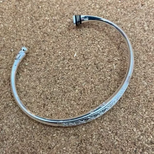 Bracelet Touareg Mixte en Argent Massif – Gravures Traditionnelles – Image 4