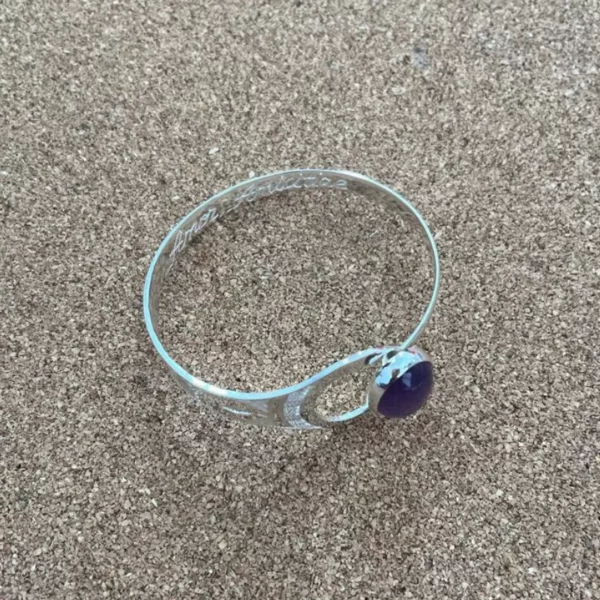 Bracelet Touareg Femme en Argent Massif – Pierre Naturelle au Choix – Image 2