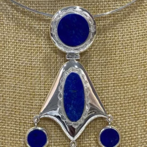 Collier Touareg Femme en Argent Massif – Pierre Lapis-Lazuli