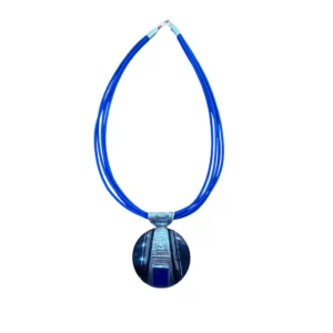 Collier Touareg Femme – Ébène, Argent Massif & Pierre Pucelazoulit